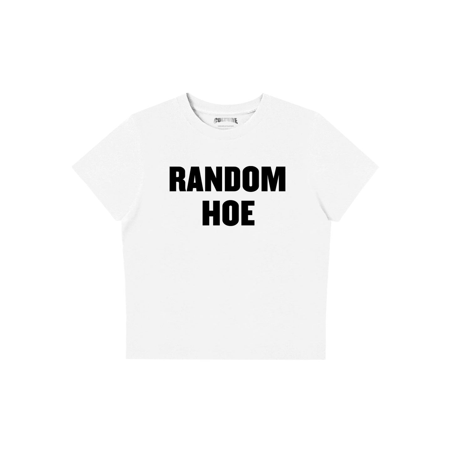 Random Hoe La Zowi Baby Tee Blanca